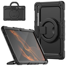 For Samsung Galaxy Tab S8 Ultra Shoulder Strap Silicone + PC Tablet Case(Black) For Samsung Galaxy Tab S8 Ultra Shoulder Strap Silicone + PC Tablet Case(Black)