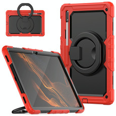 For Samsung Galaxy Tab S8 Ultra Shoulder Strap Silicone + PC Tablet Case(Red) For Samsung Galaxy Tab S8 Ultra Shoulder Strap Silicone + PC Tablet Case(Red)