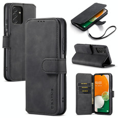 For Samsung Galaxy A13 4G DG.MING Retro Oil Edge Flip Leather Phone Case(Black)