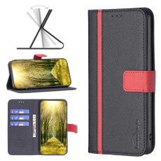 For vivo Y51a / Y51s / Y51 2020 BF13 Color Matching Cross Texture Leather Phone Case(Black)