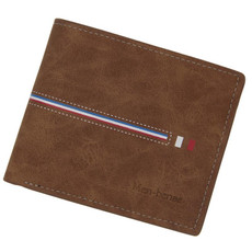 MenBense Short Multi-Card Fashion Casual Matte Wallet(Light Brown)