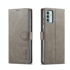 For Samsung Galaxy A23 5G LC.IMEEKE Calf Texture Leather Phone Case(Grey)