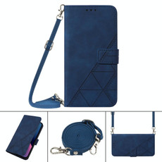 For Motorola Edge S / G100 Crossbody 3D Embossed Flip Leather Phone Case(Blue)