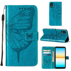 For Sony Xperia ACE III Embossed Butterfly Leather Phone Case(Blue) For Sony Xperia ACE III Embossed Butterfly Leather Phone Case(Blue)