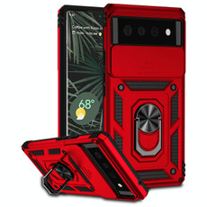 For Google Pixel 6 Sliding Camshield Holder Phone Case(Red) For Google Pixel 6 Sliding Camshield Holder Phone Case(Red)