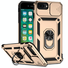 Sliding Camshield Holder Phone Case For iPhone 8 Plus / 7 Plus / 6 Plus(Gold)