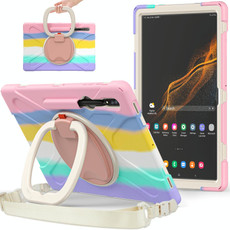 For Samsung Galaxy Tab S8 Ultra Silicone + PC Tablet Case(Colorful Pink) For Samsung Galaxy Tab S8 Ultra Silicone + PC Tablet Case(Colorful Pink)