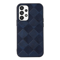 For Samsung Galaxy A53 5G Weave Plaid PU Phone Case(Blue)