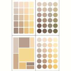 10 Sets Colorful Dot Stickers Gradient Labels Geometric Decorative Stickers Index Stickers(Yellow)
