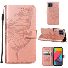 For Samsung Galaxy M53 5G Embossed Butterfly Leather Phone Case(Rose Gold) For Samsung Galaxy M53 5G Embossed Butterfly Leather Phone Case(Rose Gold)