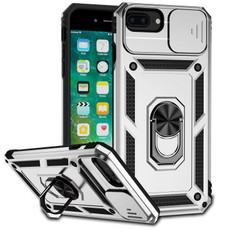 Sliding Camshield Holder Phone Case For iPhone 8 Plus / 7 Plus / 6 Plus(Silver)