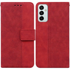 For Samsung Galaxy M23 / F23 Geometric Embossed Leather Phone Case(Red)