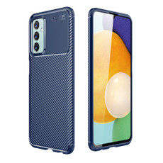 For Samsung Galaxy M23 / F23 Carbon Fiber Texture Shockproof TPU Phone Case(Blue)