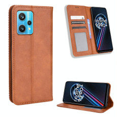 For OPPO Realme 9 Pro Magnetic Buckle Retro Texture Leather Phone Case(Brown) For OPPO Realme 9 Pro Magnetic Buckle Retro Texture Leather Phone Case(Brown)