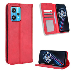 For OPPO Realme 9 Pro+ Magnetic Buckle Retro Texture Leather Phone Case(Red) For OPPO Realme 9 Pro+ Magnetic Buckle Retro Texture Leather Phone Case(Red)