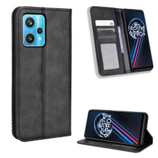 For OPPO Realme 9 Pro Magnetic Buckle Retro Texture Leather Phone Case(Black) For OPPO Realme 9 Pro Magnetic Buckle Retro Texture Leather Phone Case(Black)