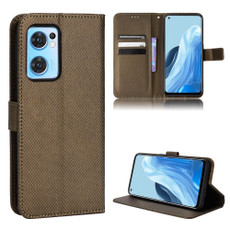 For OPPO Reno7 5G / Find X5 Lite Diamond Texture Leather Phone Case(Brown) For OPPO Reno7 5G / Find X5 Lite Diamond Texture Leather Phone Case(Brown)