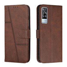 vivo Y51 2020/Y51 2020 December/Y31 2020/Y51a Stitching Calf Texture Buckle Leather Phone Case(Brown) vivo Y51 2020/Y51 2020 December/Y31 2020/Y51a Stitching Calf Texture Buckle Leather Phone Case(Brown)