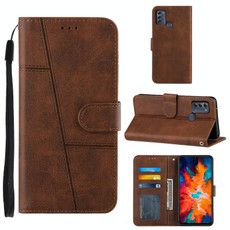 For Motorola Moto G50 Stitching Calf Texture Buckle Leather Phone Case(Brown) For Motorola Moto G50 Stitching Calf Texture Buckle Leather Phone Case(Brown)