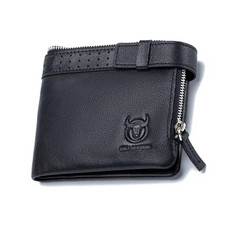 BULL CAPTAIN Anti-theft Brush Leather Wallet For Men(Black)