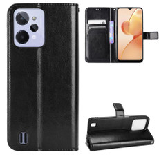 For OPPO Realme C31 Retro Crazy Horse Texture Leather Phone Case(Black)