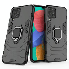 For Samsung Galaxy M33 5G India PC + TPU Shockproof Protective Phone Case with Magnetic Ring Holder(Black)