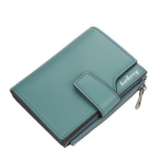 Baellerry N5013 Ladies Cropped Wallet Multi-Card Slot Zipper Buckle Coin Purse(Gray Green)
