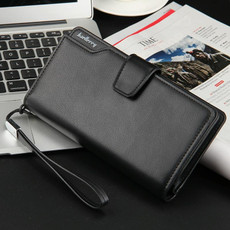 Baellerry Casual Wallet Long Clutch Tri-fold Wallet Multifunctional Phone Bag For Men(Black)