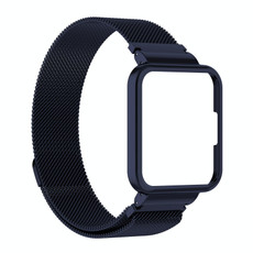 For Xiaomi Redmi Watch 2 2 in 1 Milano Metal Watch Band with Watch Frame(Blue)