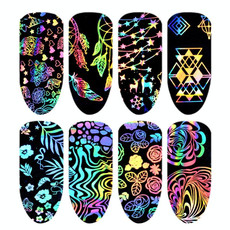 FABIYAN 3 PCS 8Pieces/Set Laser Starry Heat Transfer Printing Nail Sticker(SKU000655)