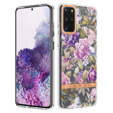 For Samsung Galaxy S20+ Flowers and Plants Series IMD TPU Phone Case(Purple Peony)