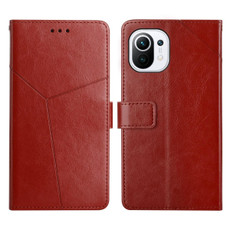 For Xiaomi Mi 11 Lite Y Stitching Horizontal Flip Leather Phone Case(Brown) For Xiaomi Mi 11 Lite Y Stitching Horizontal Flip Leather Phone Case(Brown)