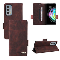 For Motorola Edge 20 Magnetic Clasp Leather Phone Case(Brown) For Motorola Edge 20 Magnetic Clasp Leather Phone Case(Brown)