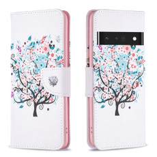 For Google Pixel 7 Pro 5G Colored Drawing Pattern Leather Phone Case(Tree) For Google Pixel 7 Pro 5G Colored Drawing Pattern Leather Phone Case(Tree)