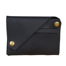18K-120 Leather Bank Card Storage Bag Card Holder(Black)