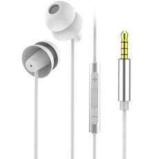 EN3900 3.5mm Plug In-Ear Wired Control Earphone with Mic(White)