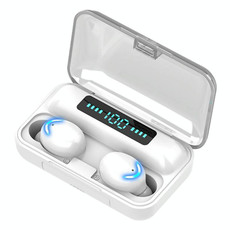 F9-5C Four-bar Breathing Light + Digital Display Noise Reduction Bluetooth Earphone(White)