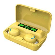 F9-5C Macaron Series LED Light + Digital Display Noise Reduction Bluetooth Earphone(Yellow)