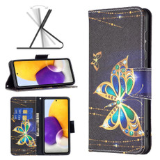 For Samsung Galaxy A73 5G Colored Drawing Leather Phone Case(Big Butterfly)