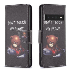 For Google Pixel 7 Pro 5G Colored Drawing Pattern Leather Phone Case(Bear) For Google Pixel 7 Pro 5G Colored Drawing Pattern Leather Phone Case(Bear)