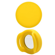 Pet Collar Anti-scratch Shockproof Silicone Case For AirTag, Size:34.1x34.1x17.2mm(Yellow)