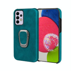 Ring Holder PU Phone Case For Samsung Galaxy A33 5G(Cyan)