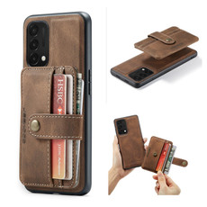 For OnePlus Nord N200 5G JEEHOOD RFID Blocking Anti-Theft Magnetic PU + TPU Phone Case(Brown)