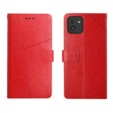 For Samsung Galaxy A03 164mm Global Y Stitching Horizontal Flip Leather Phone Case(Red)