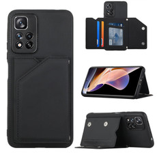 For Xiaomi Redmi Note 11 Pro Skin Feel PU + TPU + PC Phone Case with Card Slots(Black)