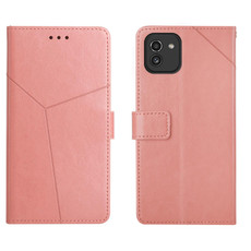 For Samsung Galaxy A03 164mm Global Y Stitching Horizontal Flip Leather Phone Case(Rose Gold)