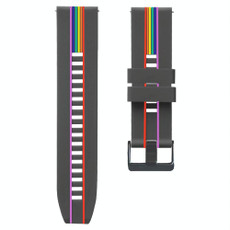 For Huawei Watch 3 Rainbow Silicone Watch Band (Grey)