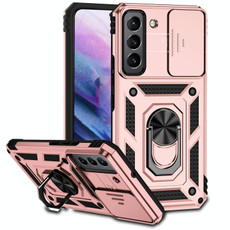 For Samsung Galaxy S22 5G Sliding Camshield Holder Phone Case(Rose Gold)