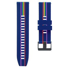 For Honor Magic Watch 2 46mm Rainbow Silicone Watch Band (Blue)