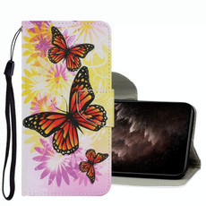 For Samsung Galaxy A13 Coloured Drawing Pattern Leather Phone Case(Chrysanthemum Butterfly)